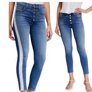 VERONICA BEARD Debbie Skinny High Rise Tuxedo Stripe Jeans in Beacon Size 27